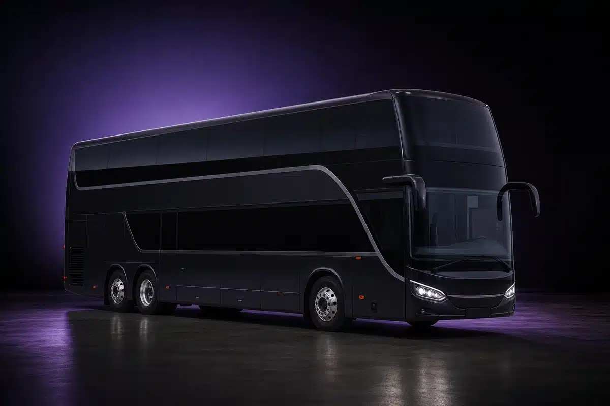 Illustration d&rsquo;un autocar grande capacit&eacute; &agrave; double &eacute;tage propos&eacute; sur demande par Ultravalet