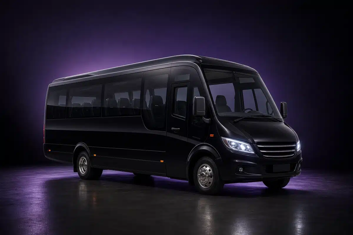 Illustration d&rsquo;un minibus interm&eacute;diaire avec chauffeur propos&eacute; sur demande par Ultravalet